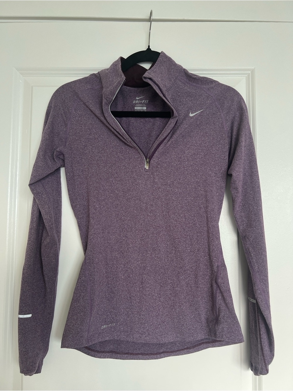 Nike Purple Dri-FIT Long-Sleeve Quarter-Zip Muscle Tee
